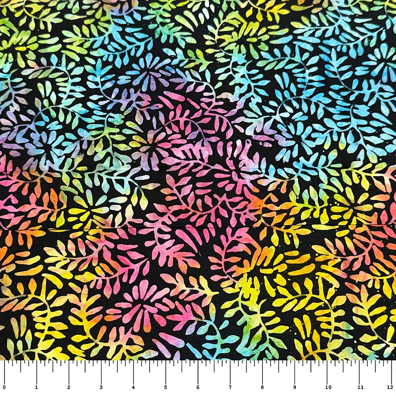 Feldman Batik Rainbow Clover Petal Cotton Fabric