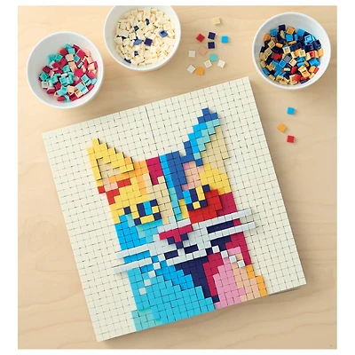 10" x 10" Colorful Cat Pixelated Brick Art Kit by Make Market®