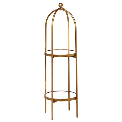 Gold Metal Glam Standing Mirror Shelves, 46" x 16" x 18"