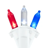 100ct. Red, White & Blue 4th of July LED Mini Light Set