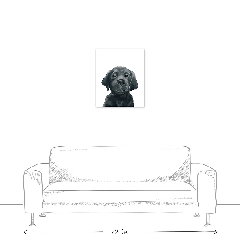 Black Lab Puppy 20" x 24" Canvas Wall Art