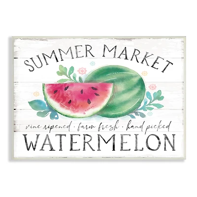 Stupell Industries Summer Market Watermelon Farm Country Grain Pattern Wall Plaque Art