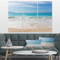 Designart - White Waves Kissing Beach Sand