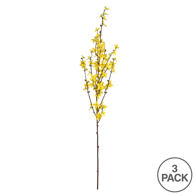 Artificial Yellow Forsythia Flower Spray, 3ct.