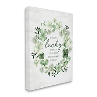 Stupell Industries Irish is Lucky Enough Wreath Canvas Wall Art