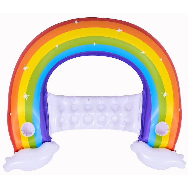 Pool Central® 4.75ft. Inflatable Rainbow Swimming Pool Lounge Chair