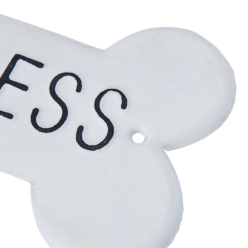 Hello Honey® White Decorative Metal Dog Bless Wall Sign