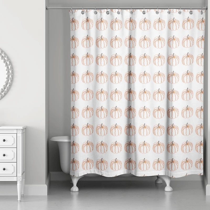 Curly Pumpkin Shower Curtain