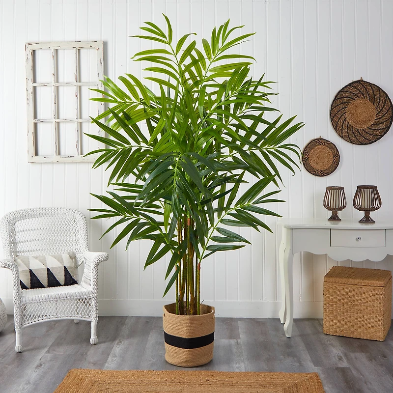 8ft. King Palm Artificial Tree in Handmade Natural Jute and Cotton Planter