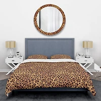 Designart 'Leopard Fur Safari III' Mid-Century Duvet Cover Set