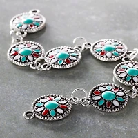 12 Packs: 7 ct. (84 total)  Turquoise Flower Enamel Metal Connectors, 15mm by Bead Landing™