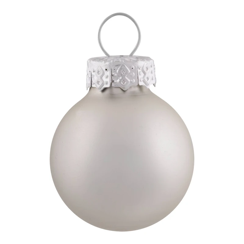 24ct. 1" 2-Finish Silver Glass Ball Ornaments