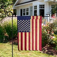 18" Embroidered Tea-Stained American Garden Flag