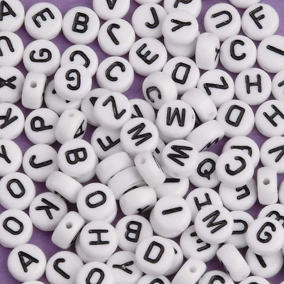 Color Splash!® White Plastic Alphabet Beads, 6mm