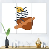 Designart - Elementary Shapes With Abstract Flowers Plants VI