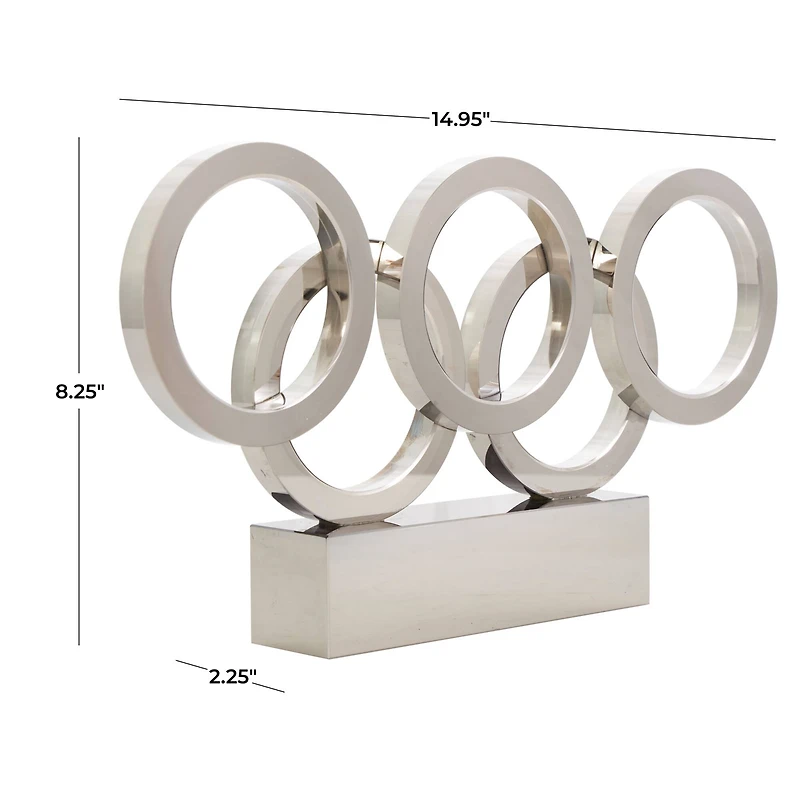 15" Black Crystal Geometric Sculpture