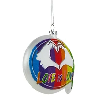 4.75" Pride 'Love is Love' Speech Bubble Glass Christmas Ornament