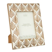 5" x 7" Natural Brown & White Etched Palm Trees Tabletop Frame, Treasured Finds by Ashland®