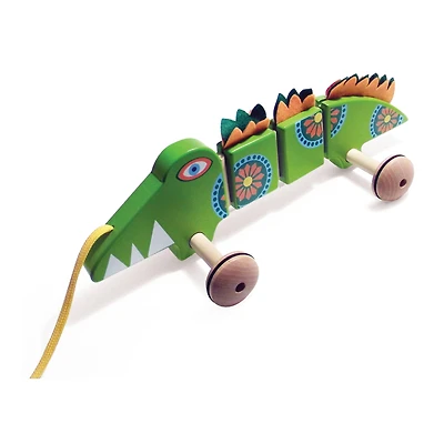TiddlyTots Large Wooden Pull-Along Crocodile