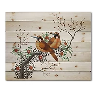 Designart - Two Chinese Birds On A Flowering Tree Branch