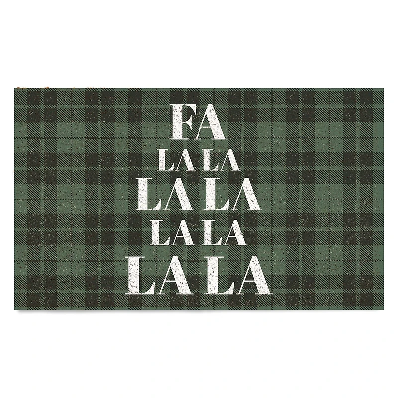 Fa La La Green Plaid Doormat