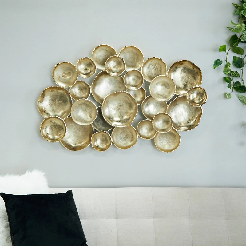 Gold Aluminum Modern Wall Decor, 43" x 4" x 29"