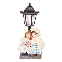 Couple with Solar Street Light Statue 8" x 6" x 12.75