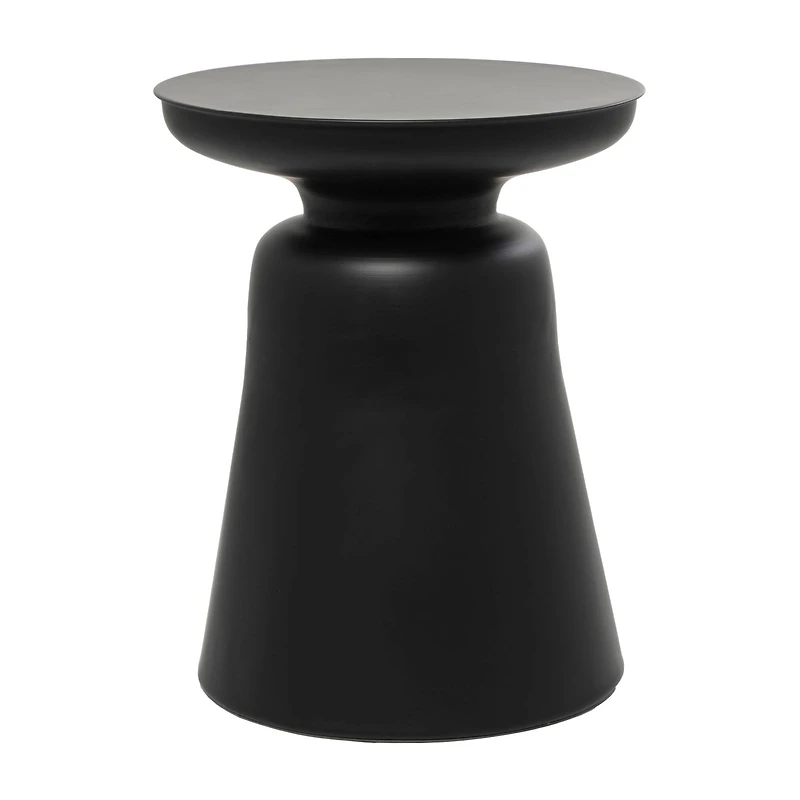 Black Metal Accent Table with Bell Shaped Base