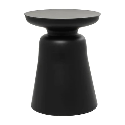 Black Metal Accent Table with Bell Shaped Base