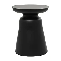 Black Metal Accent Table with Bell Shaped Base