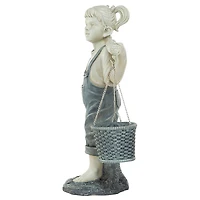 Design Toscano® 2.5ft. Large Flowers for Felicity Little Girl Garden Statue