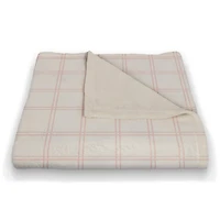 Pink Grid Pattern Fleece Blanket