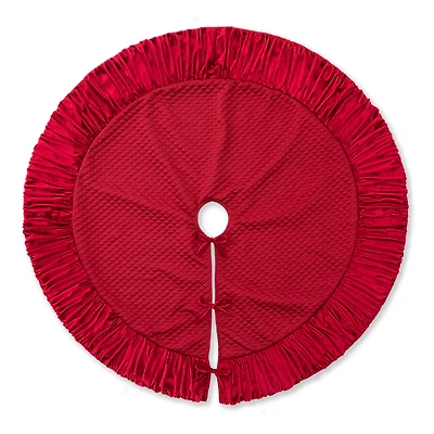 Glitzhome® Deluxe Velvet Ruffled Christmas Tree Skirt