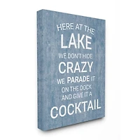 Stupell Industries Parade Crazy Funny Lake Party Blue Wood Texture Word Design Canvas Wall Art