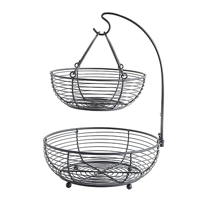 SunnyPoint Black 2 Tier Basket