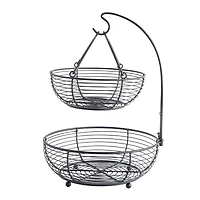 SunnyPoint Black 2 Tier Basket
