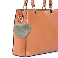 Blue Moon Studio™ Gray Fuzzy Heart Bag Charm