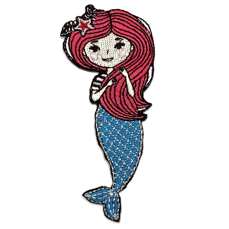 Gwen Studios Iron-On 4" Embroidered Mermaid Patch