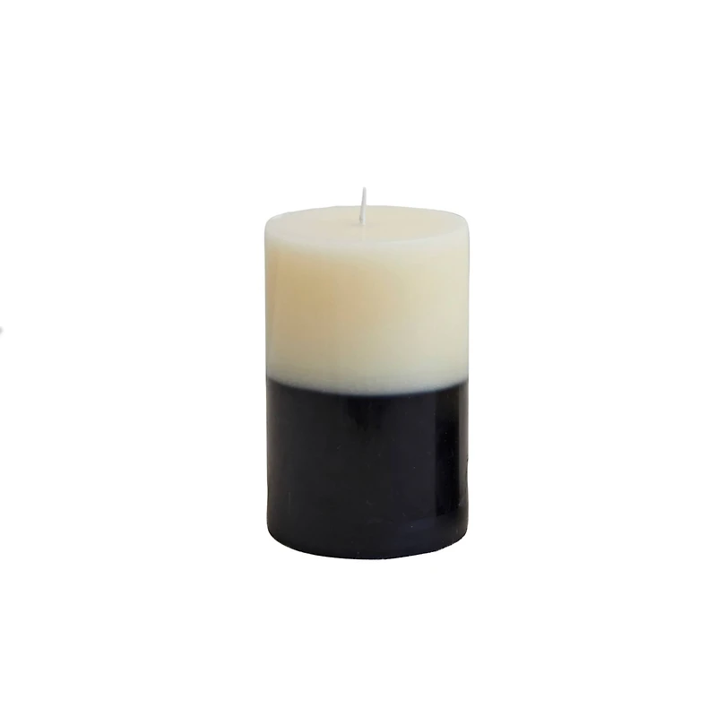 Hello Honey® 6" Black & Cream Unscented Pillar Candle