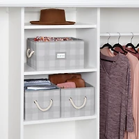 Honey Can Do Gray Plaid Large Collapsible Fabric Storage Bins With Handles Set, 3ct.