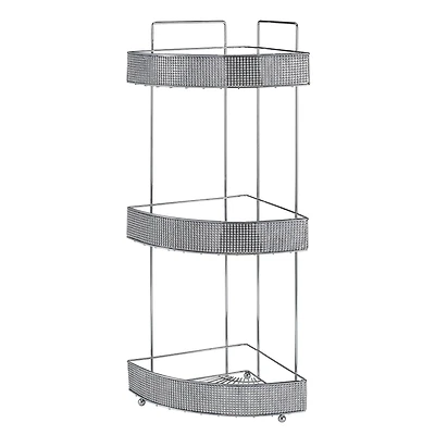 Bath Bliss Pave Diamond Design 3-Tier Corner Bath Shelf