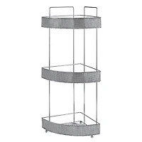 Bath Bliss Pave Diamond Design 3-Tier Corner Bath Shelf