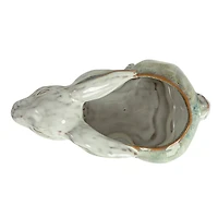Hello Honey® 8.25" White & Marine Rabbit Stoneware Planter