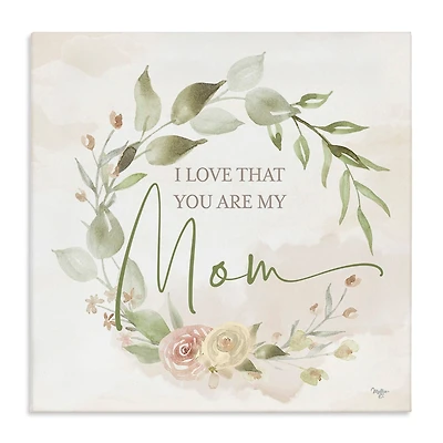Stupell Industries Mother's Day Rose Wreath Canvas Wall Art