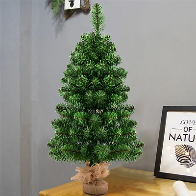 3ft. Unlit Green Pine Artificial Christmas Tree with Burlap Base