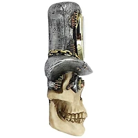 Design Toscano 8.5" Steampunk Mad Hatter Skull Sculptural Wall Clock