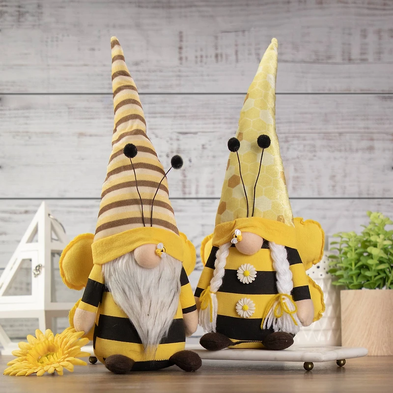 17" Black & Yellow Bumblebee Girl Springtime Gnome