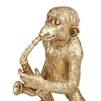 Set of 3 Gold Polystone Contemporary Sculptures, 12" x 9" x 5"