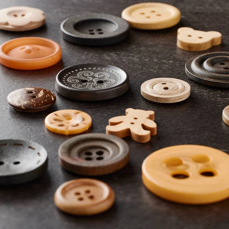 Wooden & Coconut Buttons By Loops & Threads®