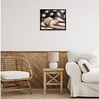Stupell Industries Baseball & American Flag Floater Framed Art